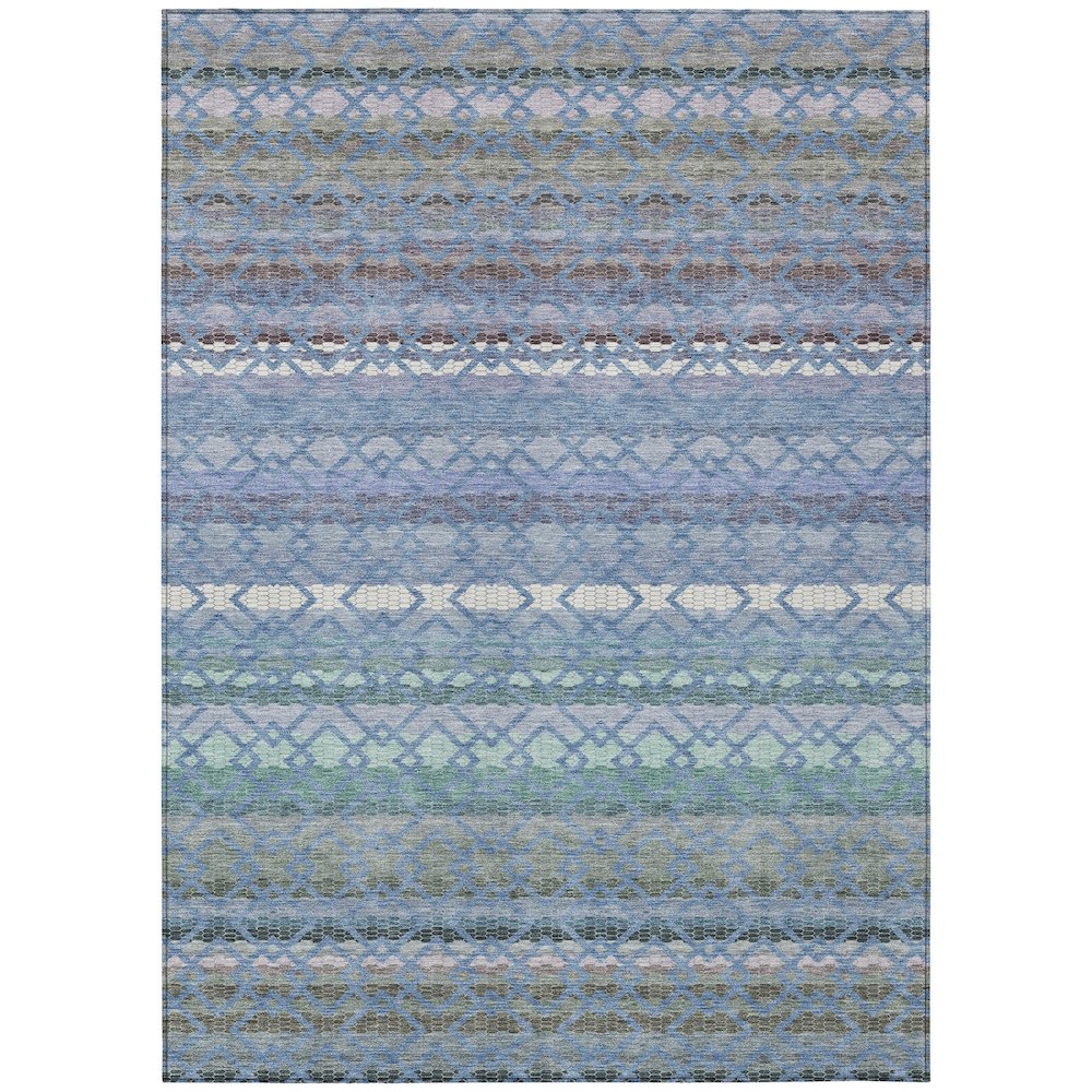 Machine Washable Indoor/Outdoor Chantille ACN2531 Blue 9' x 12' Rug. Picture 1