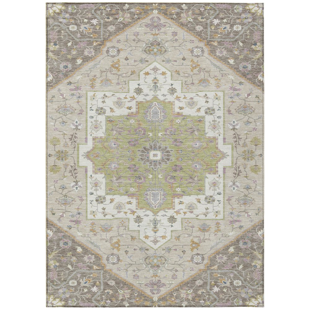 Machine Washable Indoor/Outdoor Chantille ACN2533 Brown 9' x 12' Rug. Picture 1