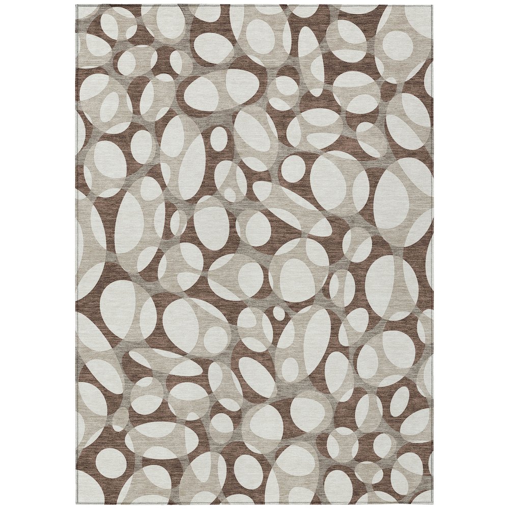 Machine Washable Indoor/Outdoor Chantille ACN2536 Brown 9' x 12' Rug. Picture 1