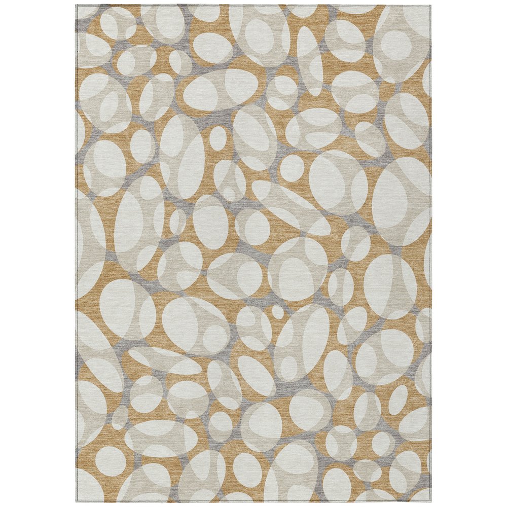 Machine Washable Indoor/Outdoor Chantille ACN2536 Gold 9' x 12' Rug. Picture 1