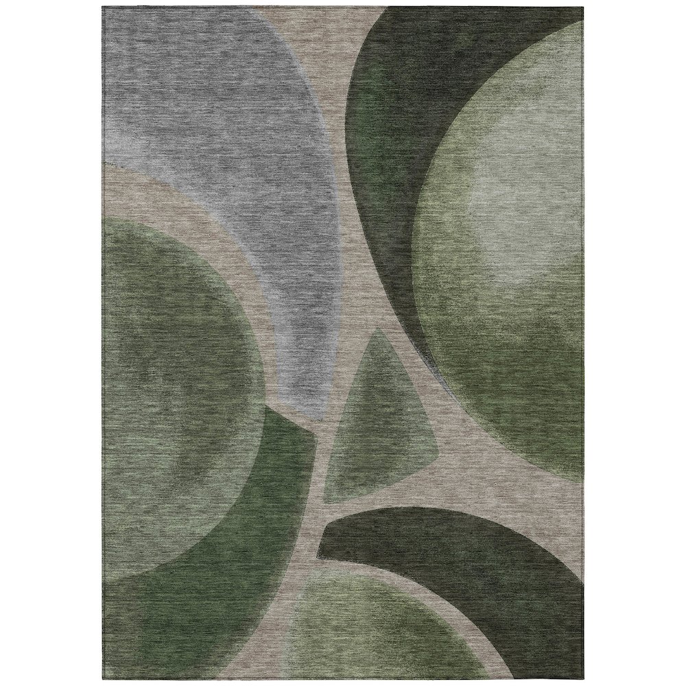 Machine Washable Indoor/Outdoor Chantille ACN2537 Green 9' x 12' Rug. Picture 1