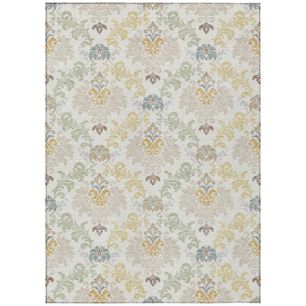 Machine Washable Indoor/Outdoor Chantille ACN2544 Ivory 9' x 12' Rug. Picture 1