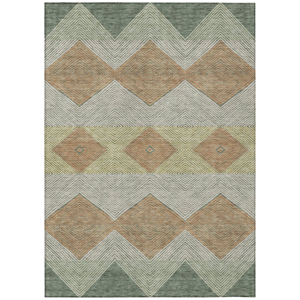 Machine Washable Indoor/Outdoor Chantille ACN2545 Green 9' x 12' Rug. Picture 1