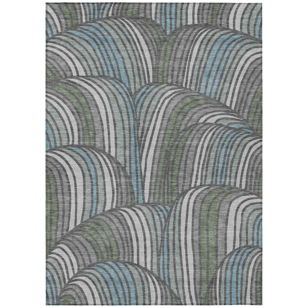 Machine Washable Indoor/Outdoor Chantille ACN2546 Gray 9' x 12' Rug. Picture 1