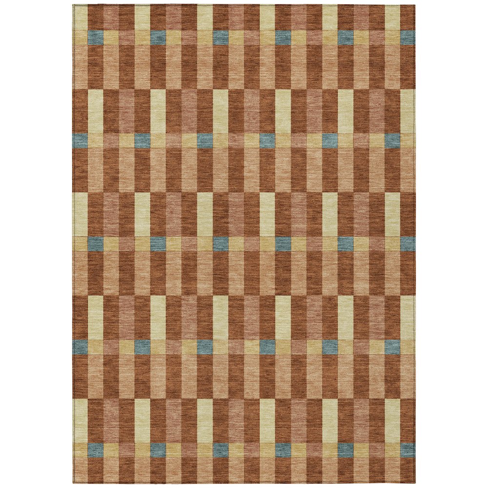 Machine Washable Indoor/Outdoor Chantille ACN2548 Orange 9' x 12' Rug. Picture 1