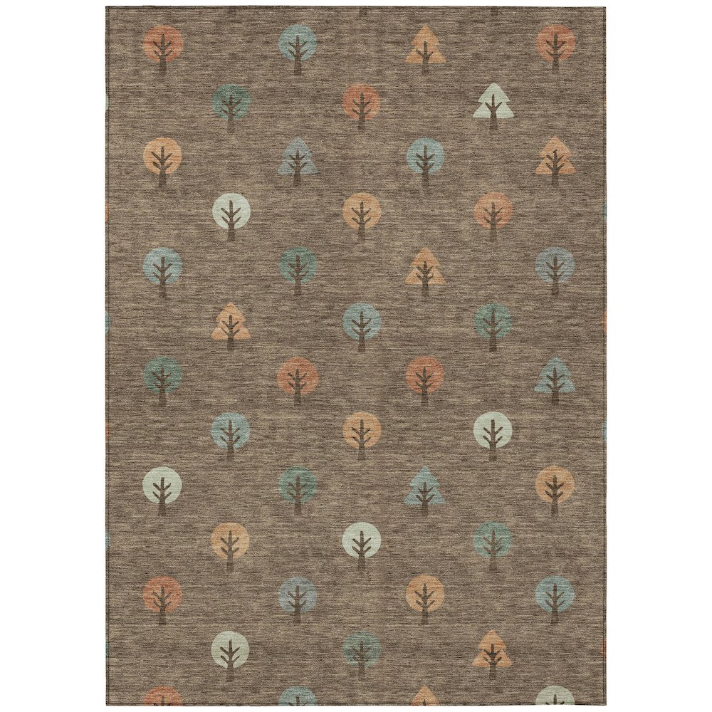 Machine Washable Indoor/Outdoor Chantille ACN2550 Brown 9' x 12' Rug. Picture 1
