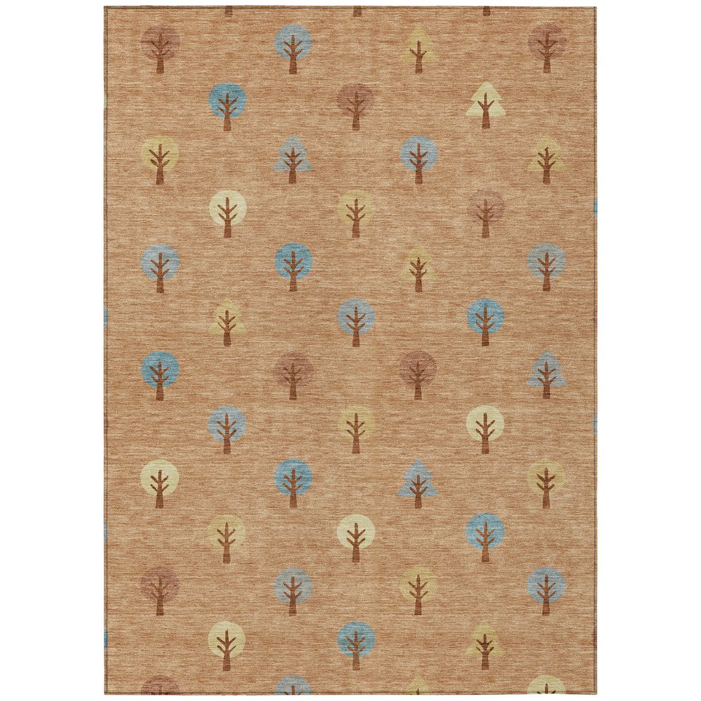 Machine Washable Indoor/Outdoor Chantille ACN2550 Orange 9' x 12' Rug. Picture 1