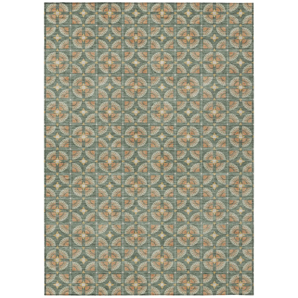 Machine Washable Indoor/Outdoor Chantille ACN2552 Green 9' x 12' Rug. Picture 1