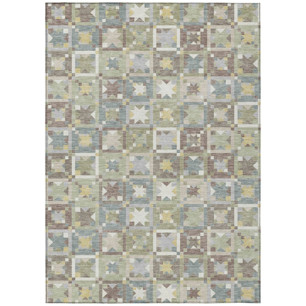 Machine Washable Indoor/Outdoor Chantille ACN2553 Green 9' x 12' Rug. Picture 1