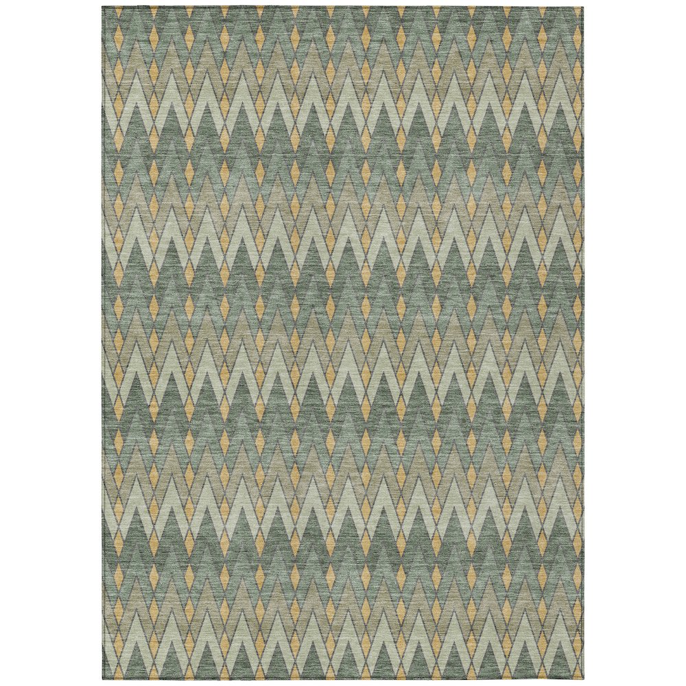 Machine Washable Indoor/Outdoor Chantille ACN2558 Green 9' x 12' Rug. Picture 1