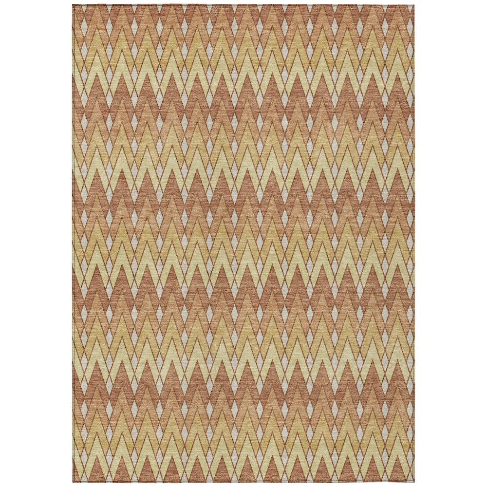 Machine Washable Indoor/Outdoor Chantille ACN2558 Orange 9' x 12' Rug. Picture 1