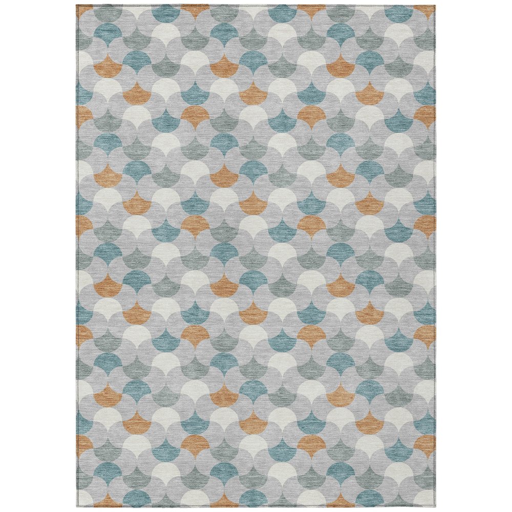 Machine Washable Indoor/Outdoor Chantille ACN2568 Gray 9' x 12' Rug. Picture 1