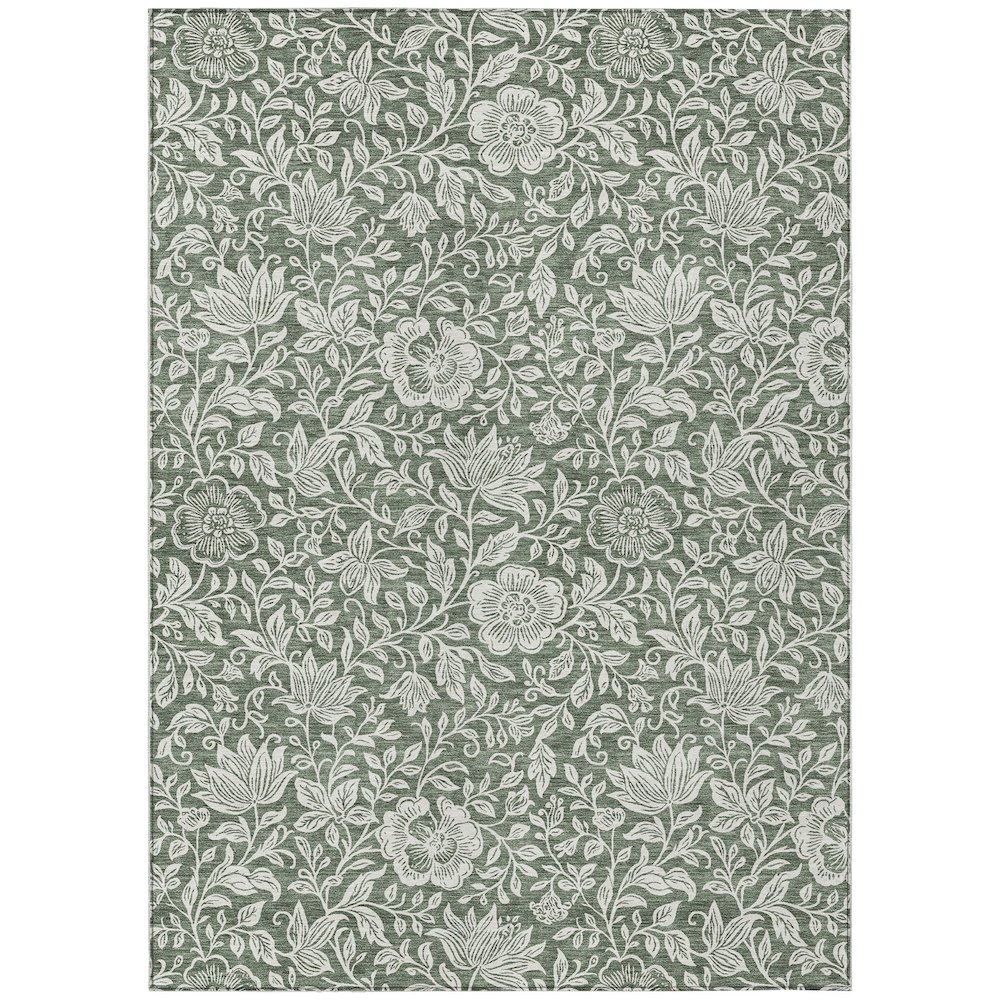 Machine Washable Indoor/Outdoor Chantille ACN2572 Green 9' x 12' Rug. Picture 1