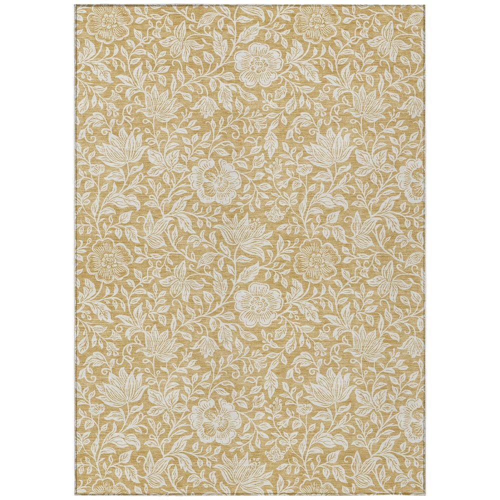 Machine Washable Indoor/Outdoor Chantille ACN2572 Gold 9' x 12' Rug. Picture 1