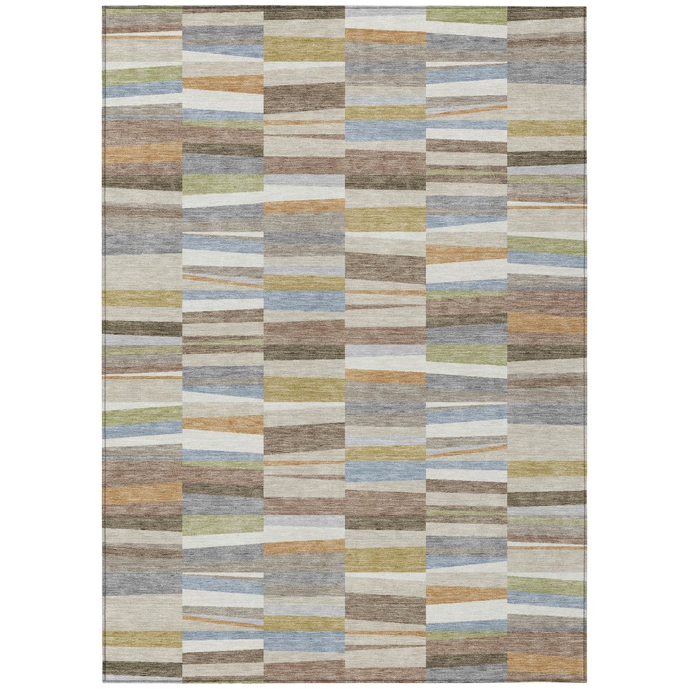 Machine Washable Indoor/Outdoor Chantille ACN2575 Brown 9' x 12' Rug. Picture 1