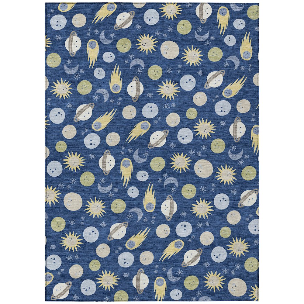 Machine Washable Indoor/Outdoor Chantille ACN2581 Blue 9' x 12' Rug. Picture 1
