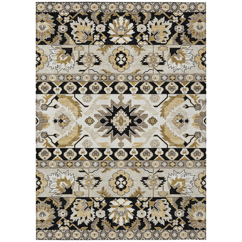 Machine Washable Indoor/Outdoor Chantille ACN2583 Black 9' x 12' Rug. Picture 1
