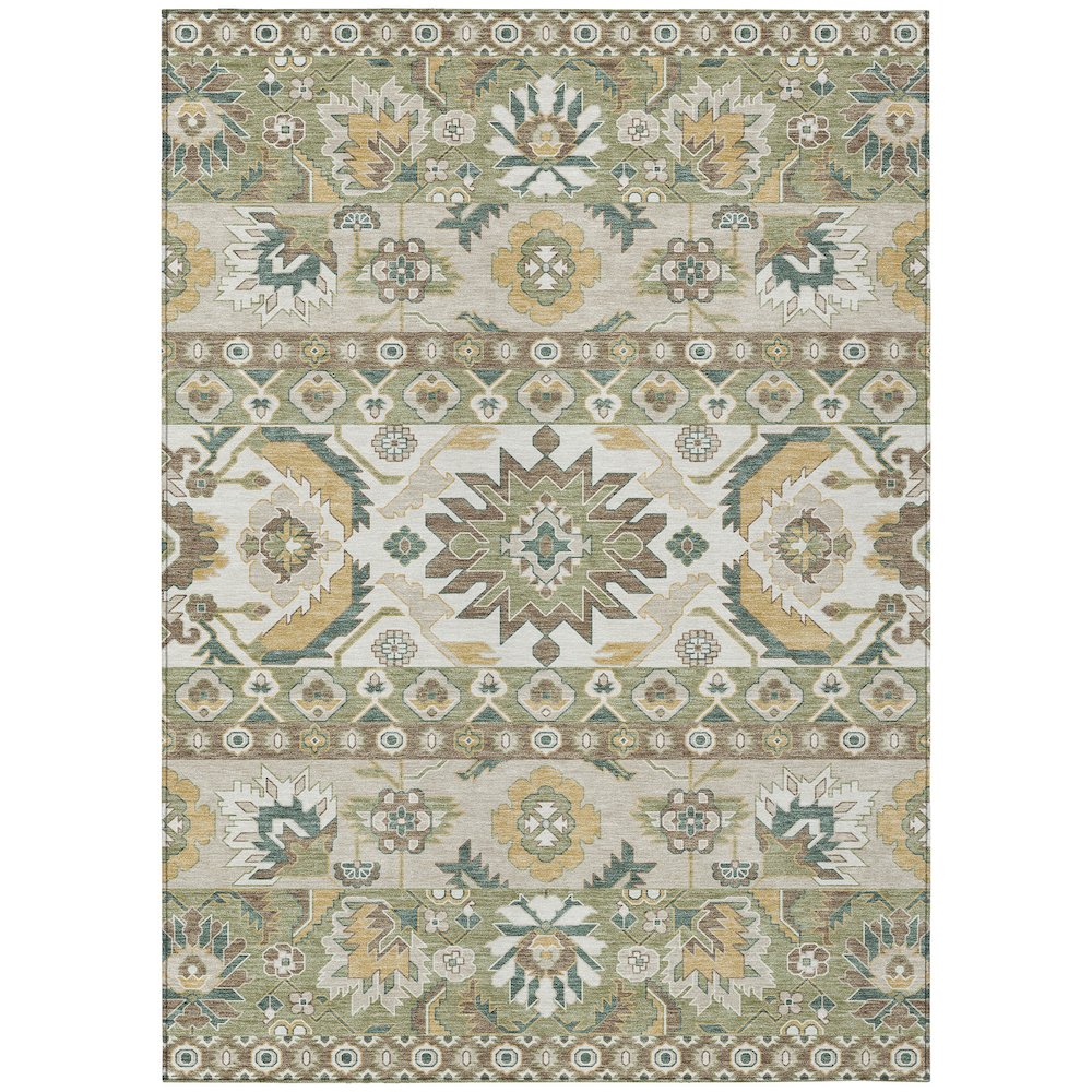 Machine Washable Indoor/Outdoor Chantille ACN2583 Green 9' x 12' Rug. Picture 1