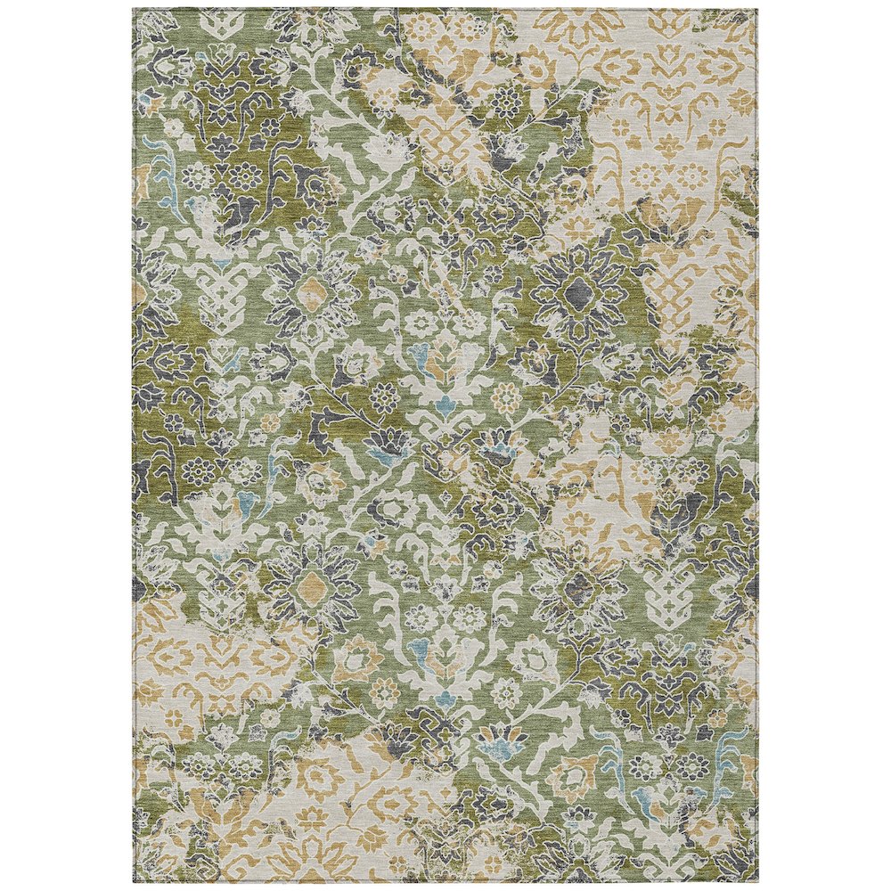 Machine Washable Indoor/Outdoor Chantille ACN2584 Green 9' x 12' Rug. Picture 1