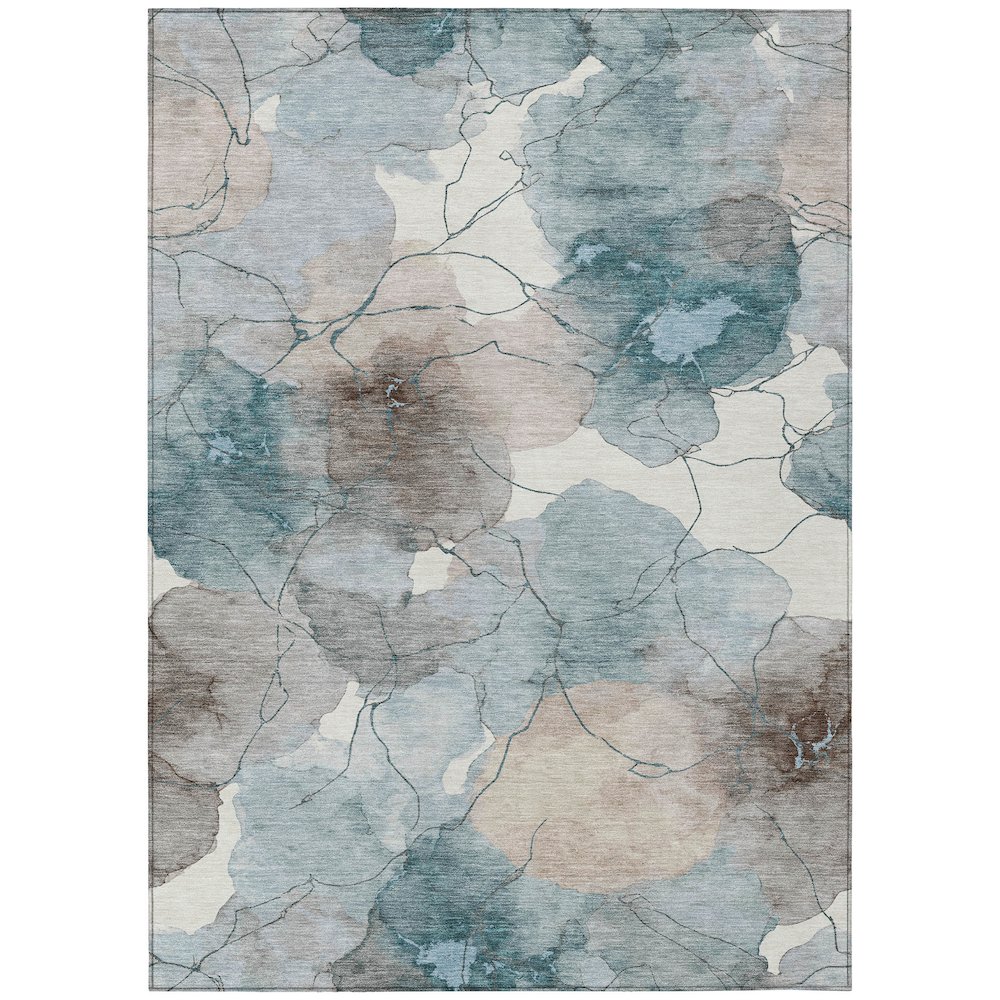 Machine Washable Indoor/Outdoor Chantille ACN2589 Teal 9' x 12' Rug. Picture 1