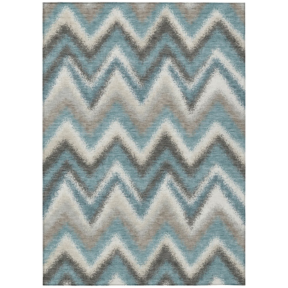 Machine Washable Indoor/Outdoor Chantille ACN2596 Teal 9' x 12' Rug. Picture 1