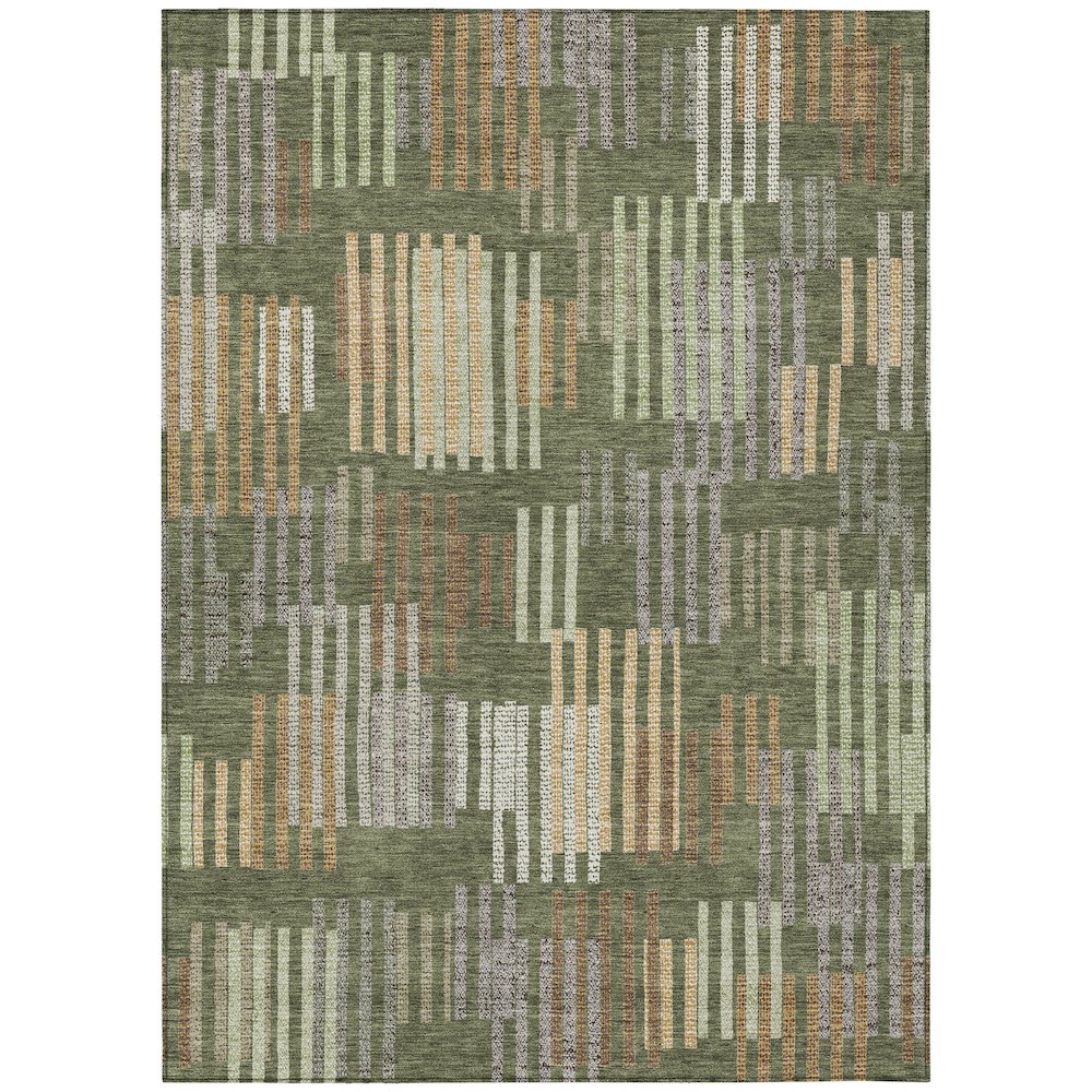 Machine Washable Indoor/Outdoor Chantille ACN2598 Green 9' x 12' Rug. Picture 1