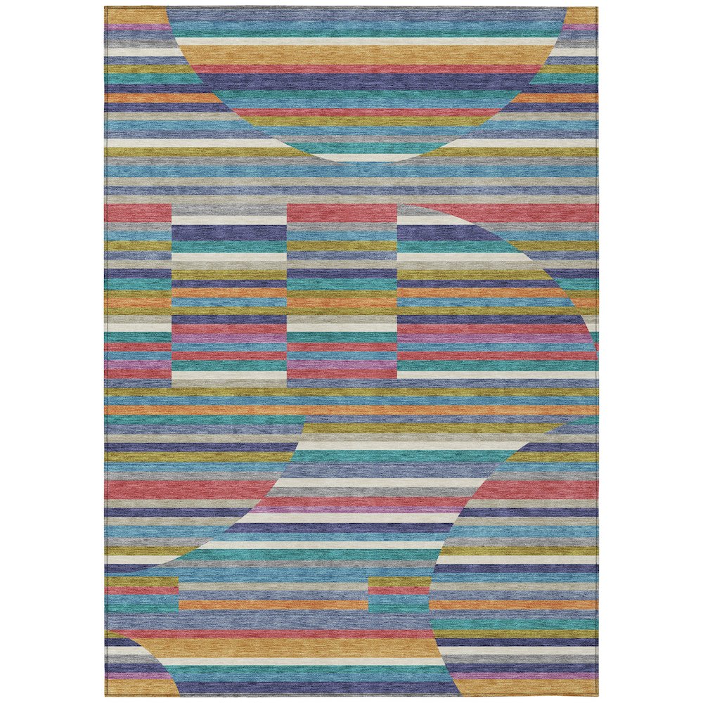 Machine Washable Indoor/Outdoor Chantille ACN2600 Teal 9' x 12' Rug. Picture 1