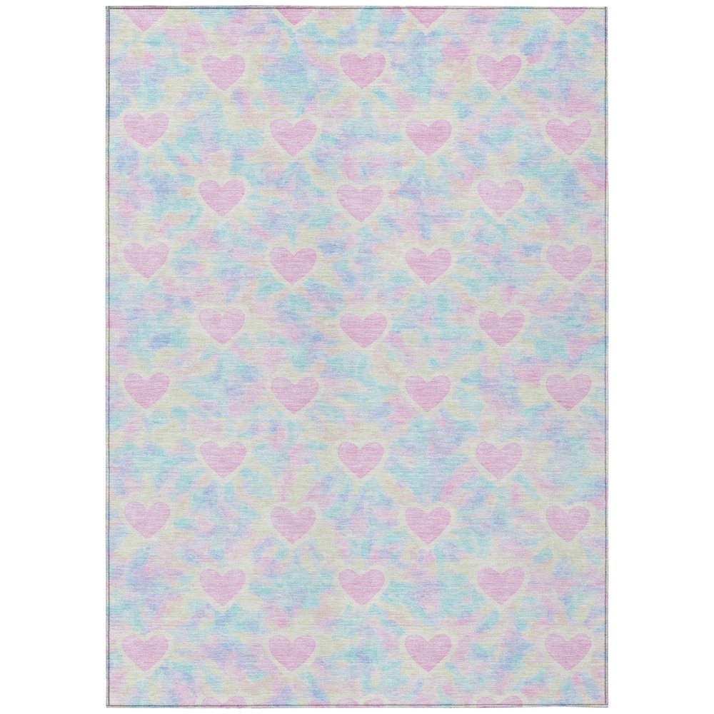 Machine Washable Indoor/Outdoor Chantille ACN2601 Pink 9' x 12' Rug. Picture 1