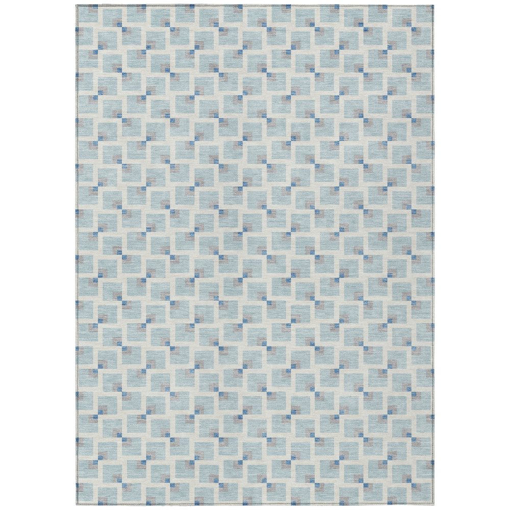 Machine Washable Indoor/Outdoor Chantille ACN2602 Blue 9' x 12' Rug. Picture 1