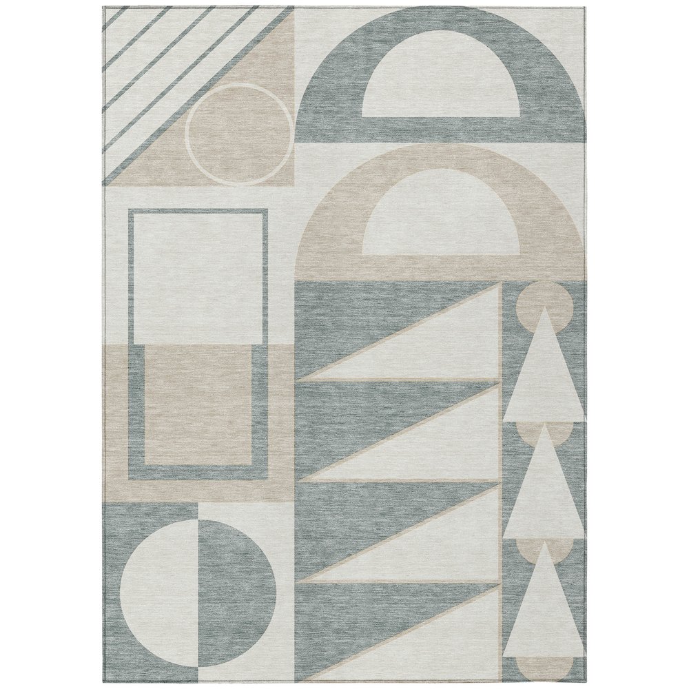 Machine Washable Indoor/Outdoor Chantille ACN2607 Ivory 9' x 12' Rug. Picture 1