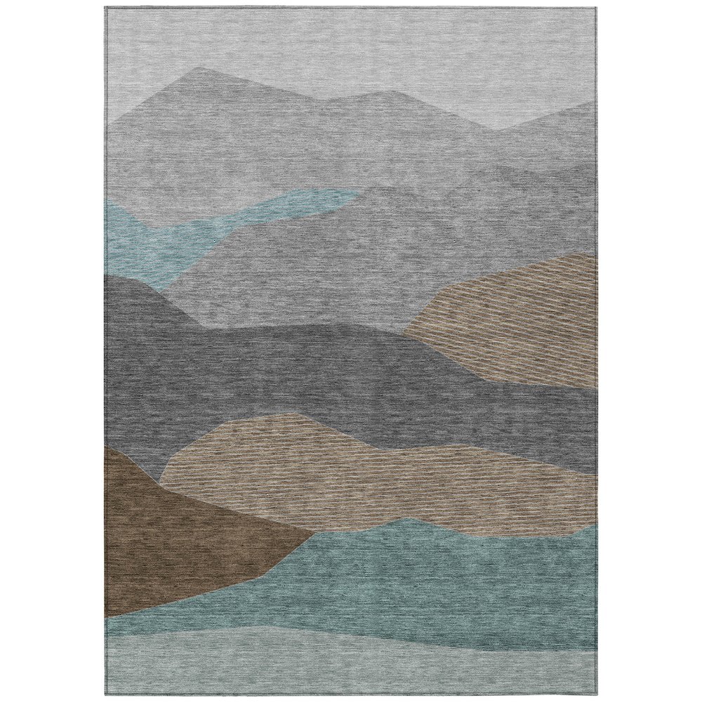 Machine Washable Indoor/Outdoor Chantille ACN2608 Gray 9' x 12' Rug. Picture 1