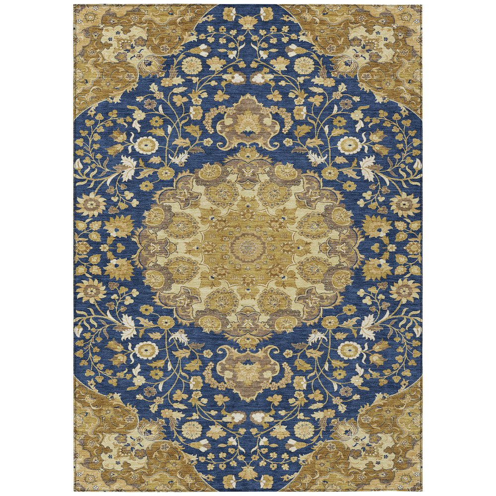 Machine Washable Indoor/Outdoor Chantille ACN2611 Blue 9' x 12' Rug. Picture 1