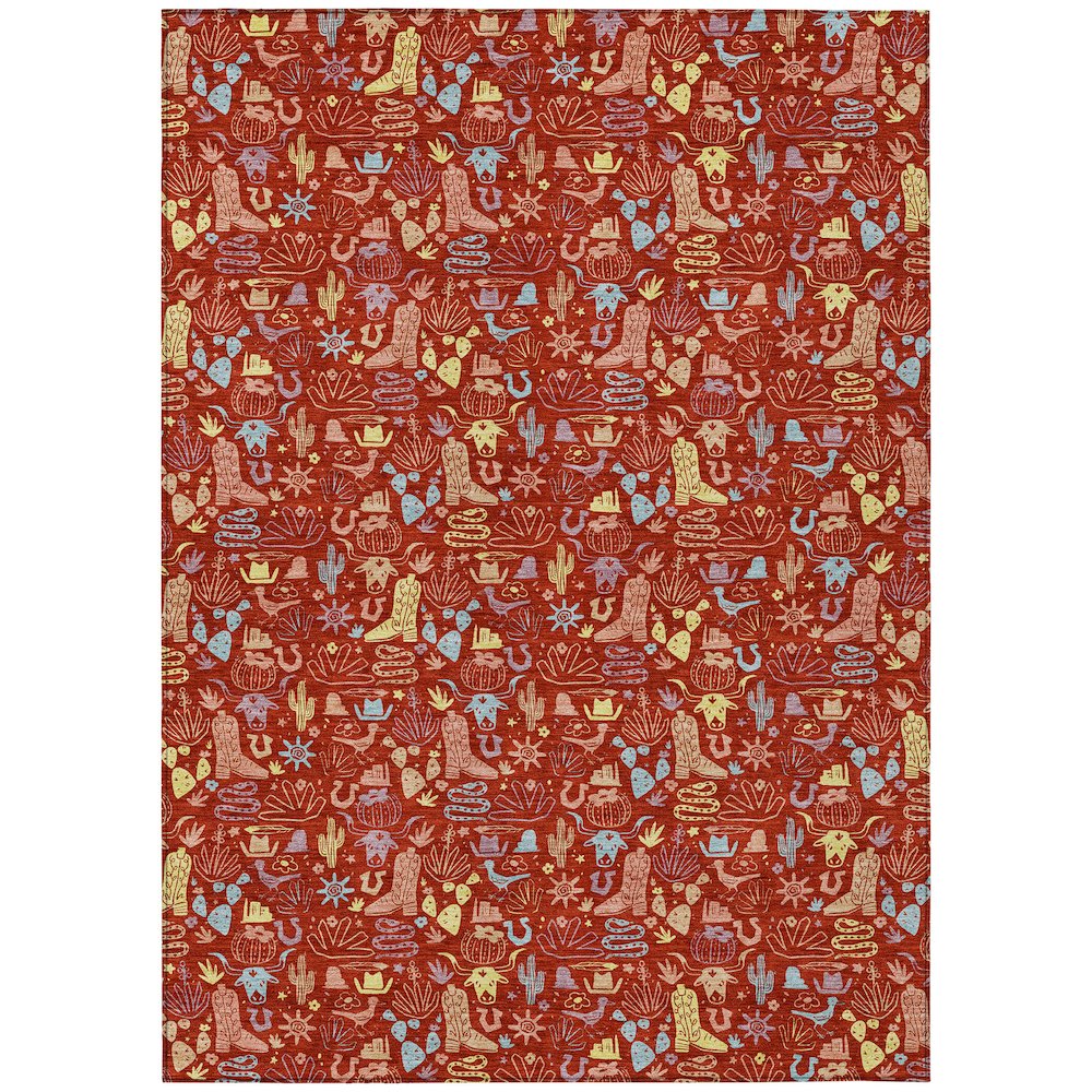 Machine Washable Indoor/Outdoor Chantille ACN2613 Red 9' x 12' Rug. Picture 1