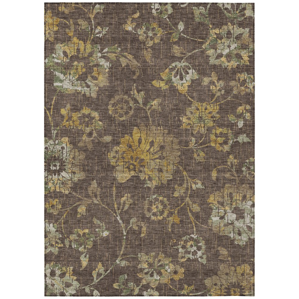 Machine Washable Indoor/Outdoor Chantille ACN2616 Brown 9' x 12' Rug. Picture 1