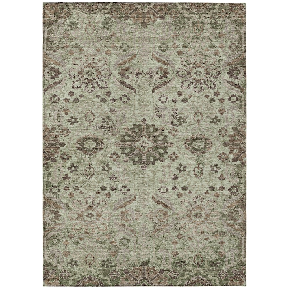 Machine Washable Indoor/Outdoor Chantille ACN2617 Green 9' x 12' Rug. Picture 1