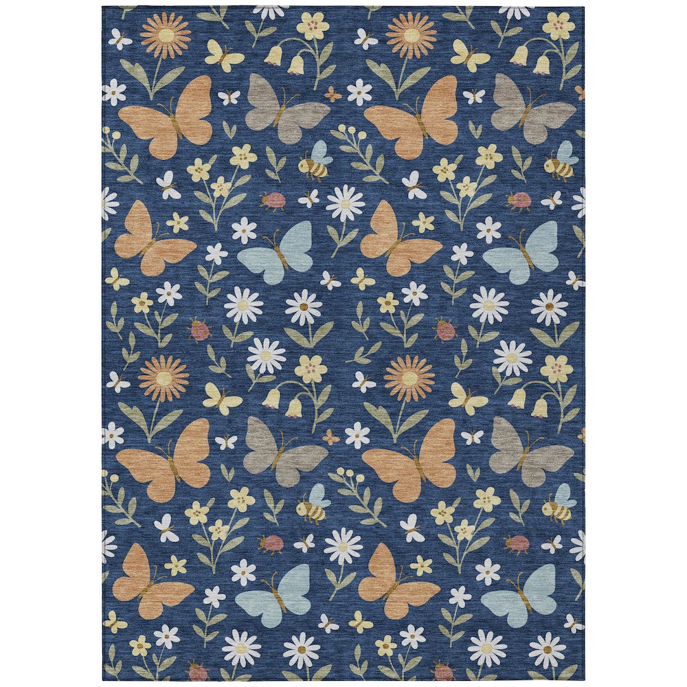 Machine Washable Indoor/Outdoor Chantille ACN2618 Blue 9' x 12' Rug. Picture 1