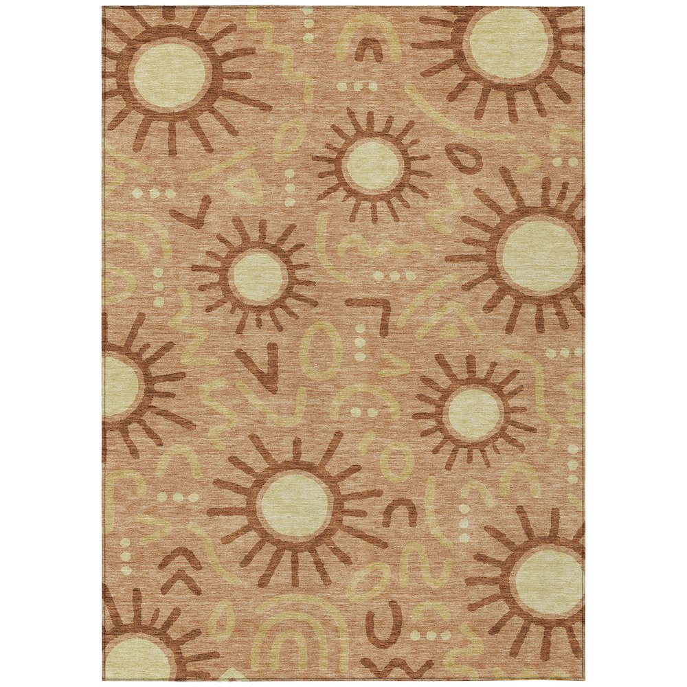 Machine Washable Indoor/Outdoor Chantille ACN2620 Orange 9' x 12' Rug. Picture 1