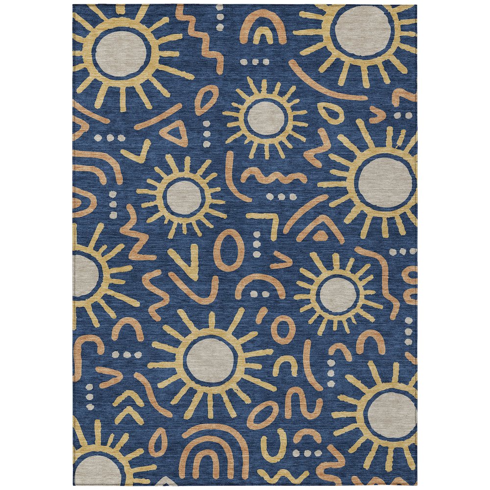 Machine Washable Indoor/Outdoor Chantille ACN2620 Blue 9' x 12' Rug. Picture 1