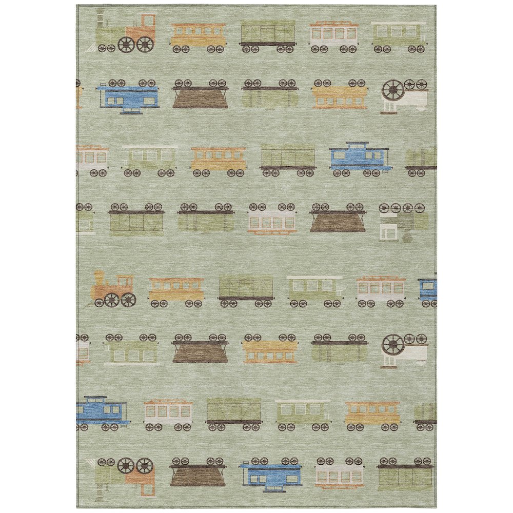 Machine Washable Indoor/Outdoor Chantille ACN2621 Green 9' x 12' Rug. Picture 1