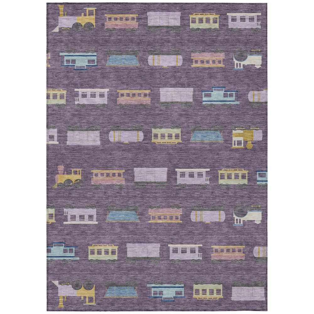 Machine Washable Indoor/Outdoor Chantille ACN2621 Purple 9' x 12' Rug. Picture 1