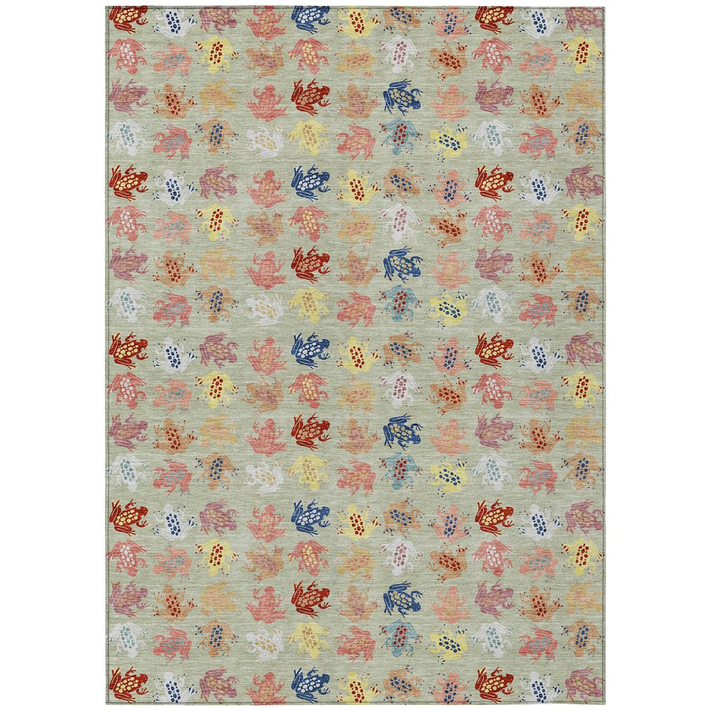 Machine Washable Indoor/Outdoor Chantille ACN2623 Green 9' x 12' Rug. Picture 1