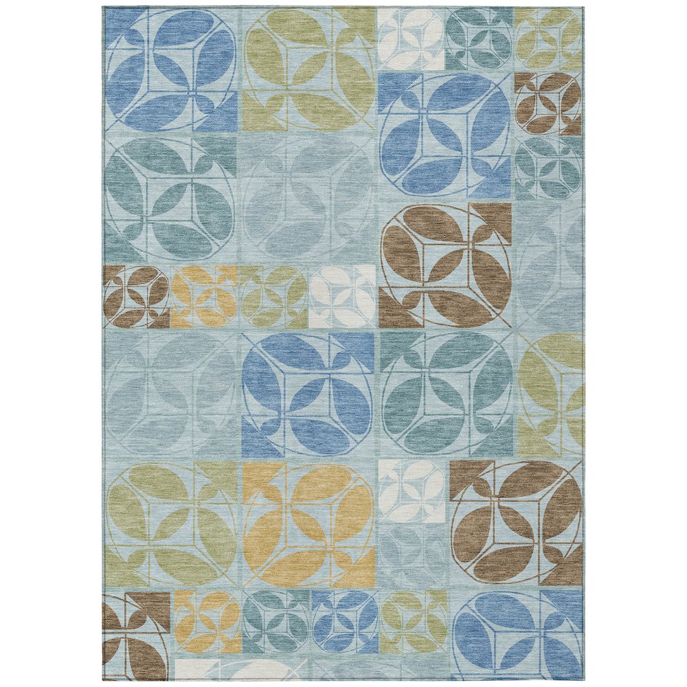 Machine Washable Indoor/Outdoor Chantille ACN2626 Blue 9' x 12' Rug. Picture 1