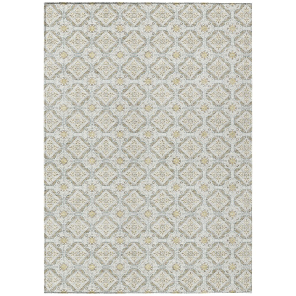 Machine Washable Indoor/Outdoor Chantille ACN2631 Ivory 9' x 12' Rug. Picture 1