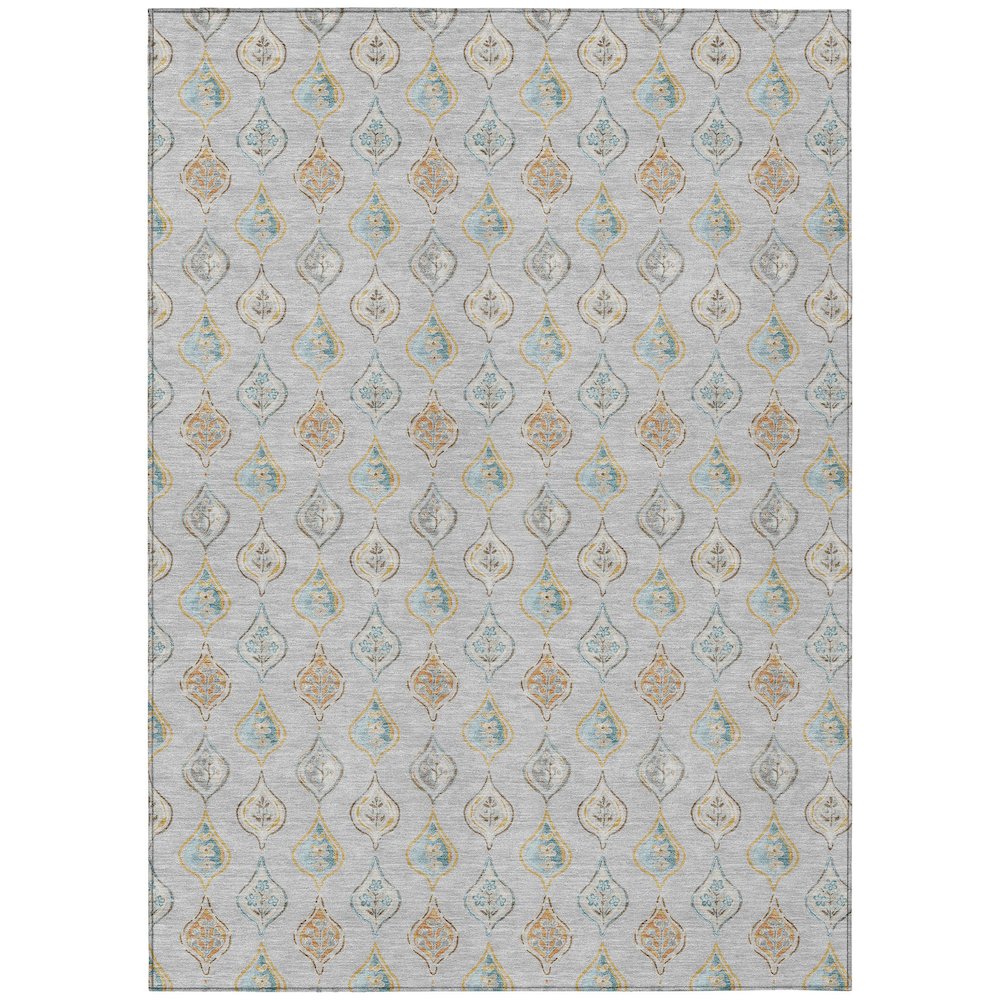 Machine Washable Indoor/Outdoor Chantille ACN2632 Gray 9' x 12' Rug. Picture 1