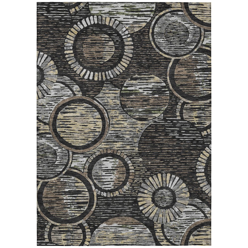 Machine Washable Indoor/Outdoor Chantille ACN2633 Black 9' x 12' Rug. Picture 1