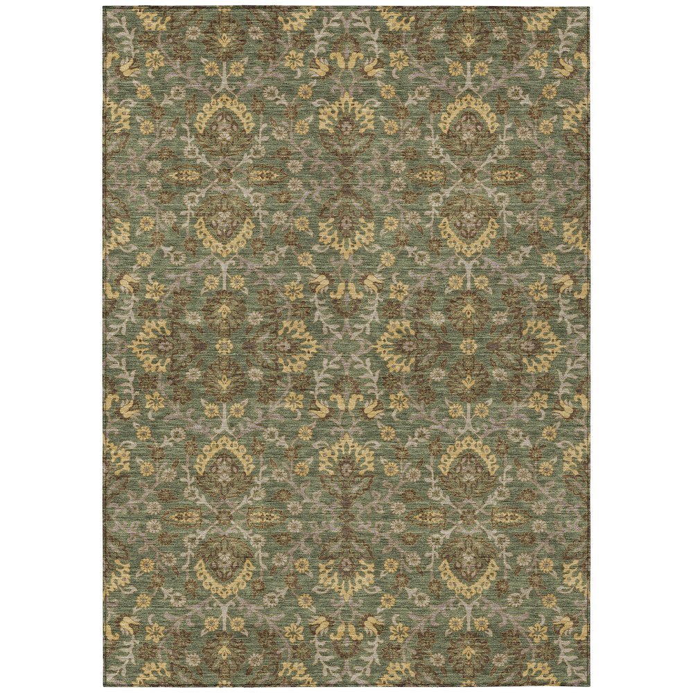 Machine Washable Indoor/Outdoor Chantille ACN2634 Green 9' x 12' Rug. Picture 1