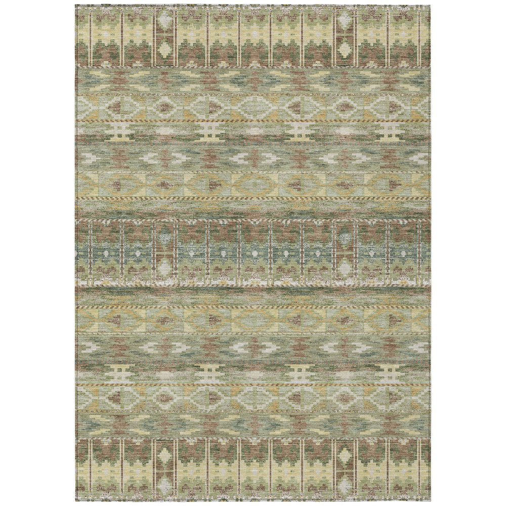 Machine Washable Indoor/Outdoor Chantille ACN2635 Green 9' x 12' Rug. Picture 1