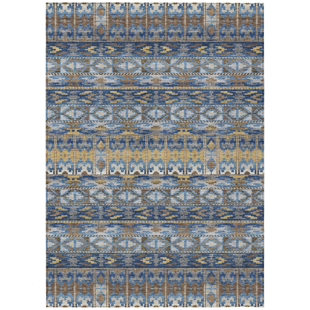 Machine Washable Indoor/Outdoor Chantille ACN2635 Blue 9' x 12' Rug. Picture 1