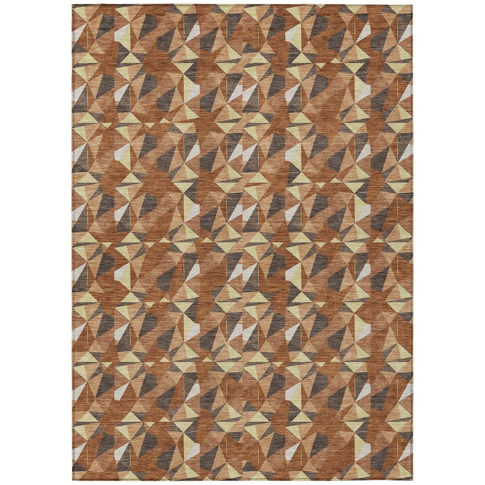 Machine Washable Indoor/Outdoor Chantille ACN2636 Orange 9' x 12' Rug. Picture 1