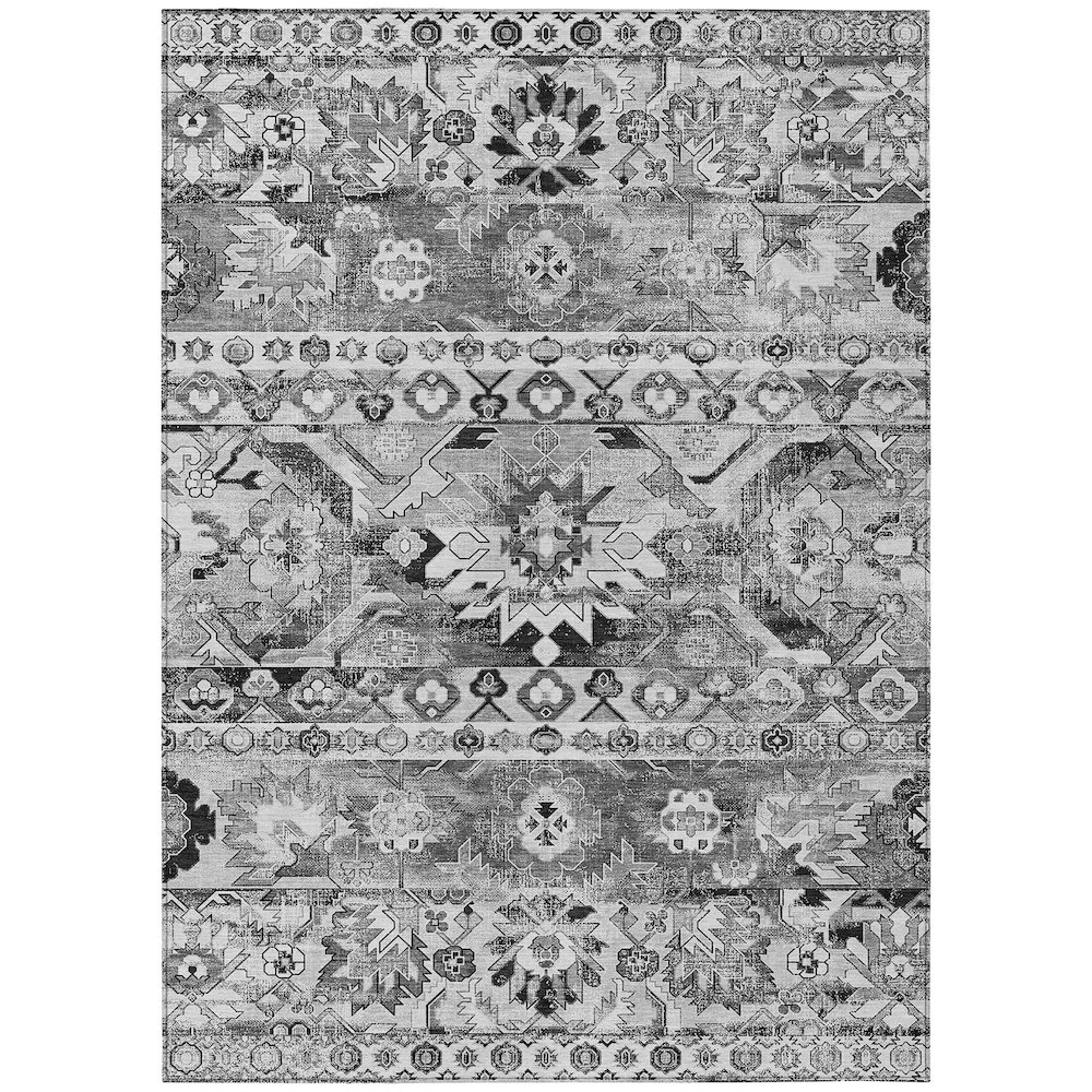 Machine Washable Indoor/Outdoor Chantille ACN2638 Gray 9' x 12' Rug. Picture 1